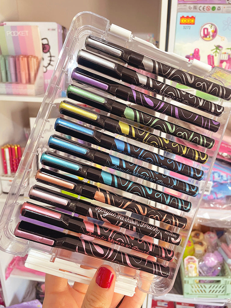 Marcadores Acrílicos Metalizados Mooving x 12