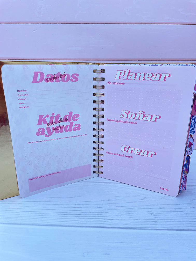 Agenda Diaria Dorada Big Life 16x21 cm
