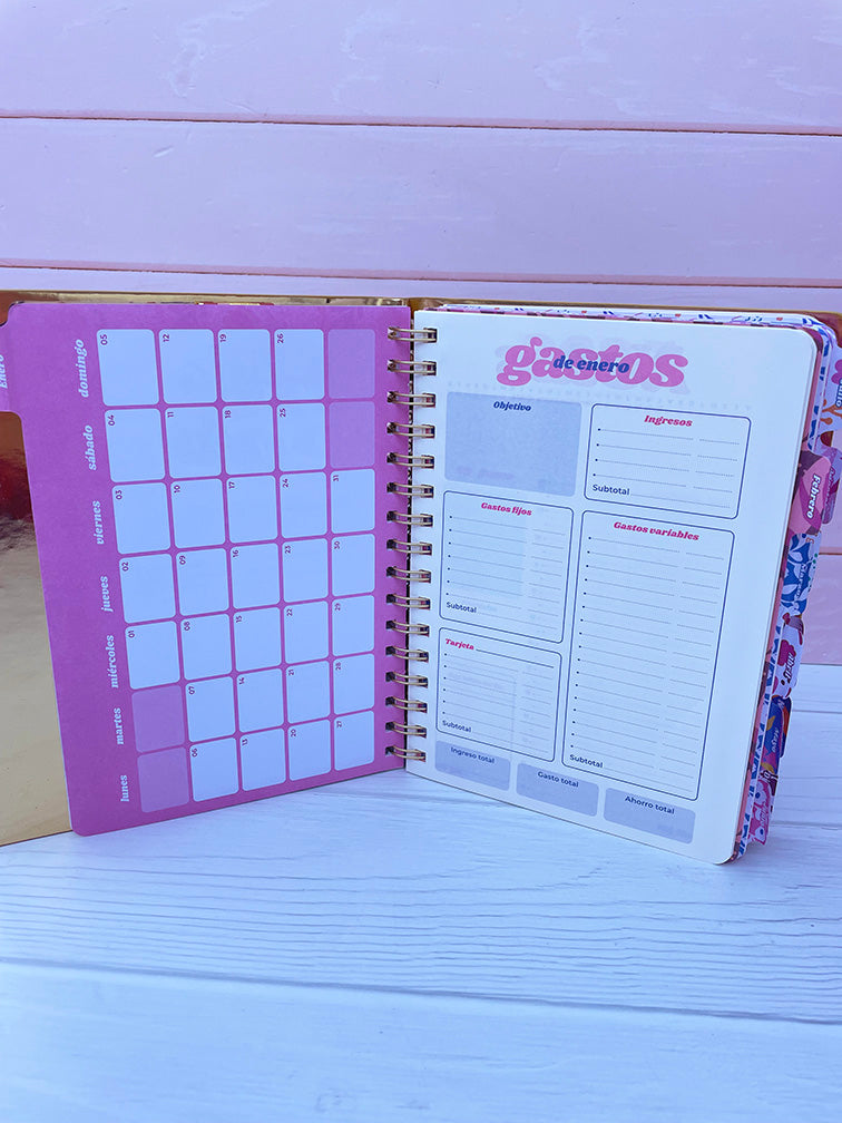 Agenda Diaria Dorada Big Life 16x21 cm
