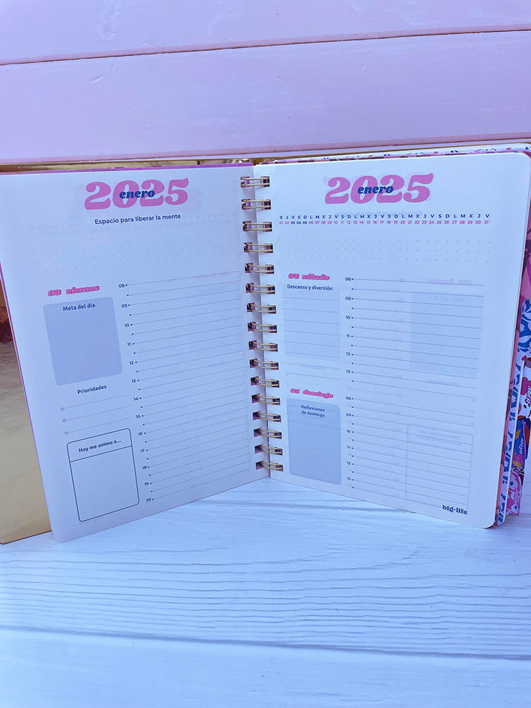 Agenda Diaria Dorada Big Life 16x21 cm