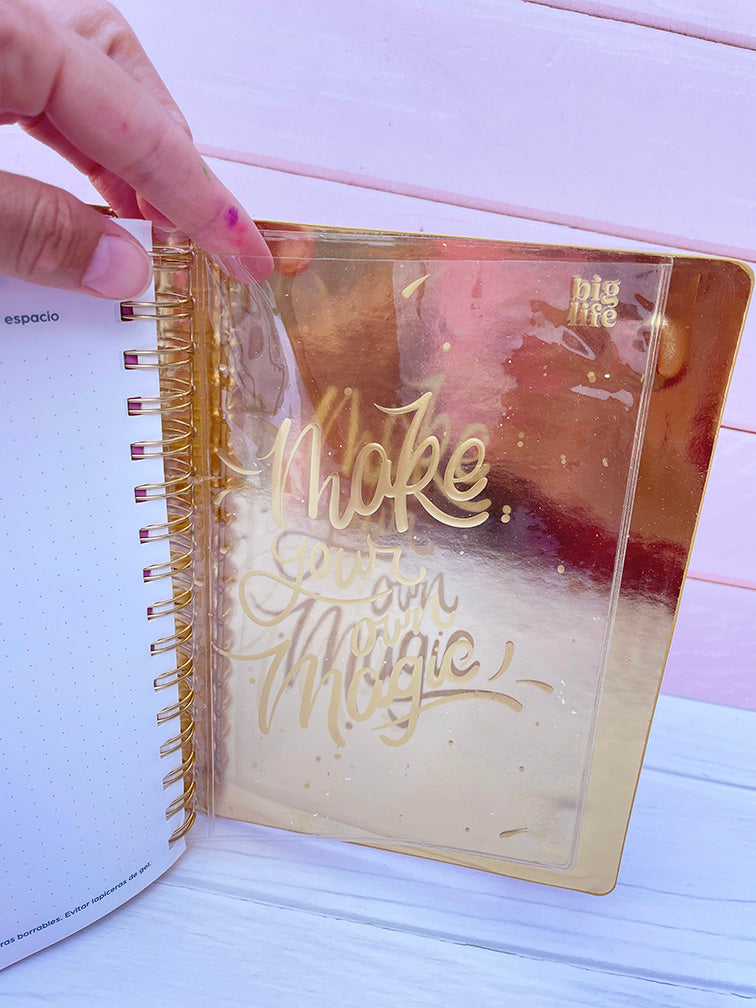 Agenda Diaria Dorada Big Life 16x21 cm