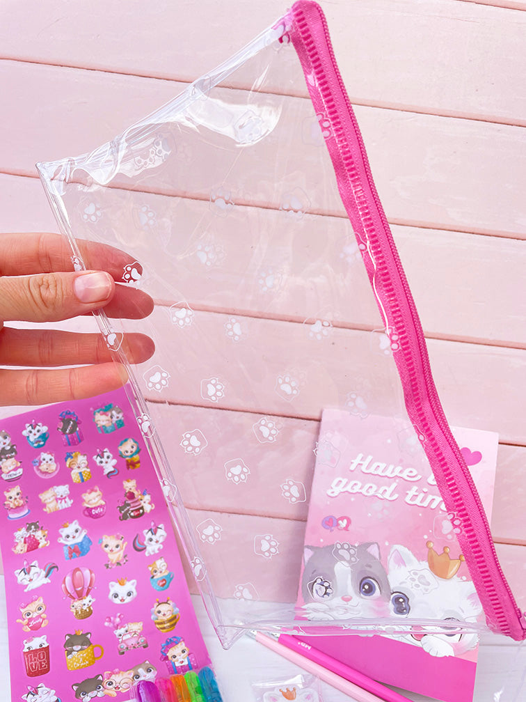 Set de Estuche con Papelería de Gatito