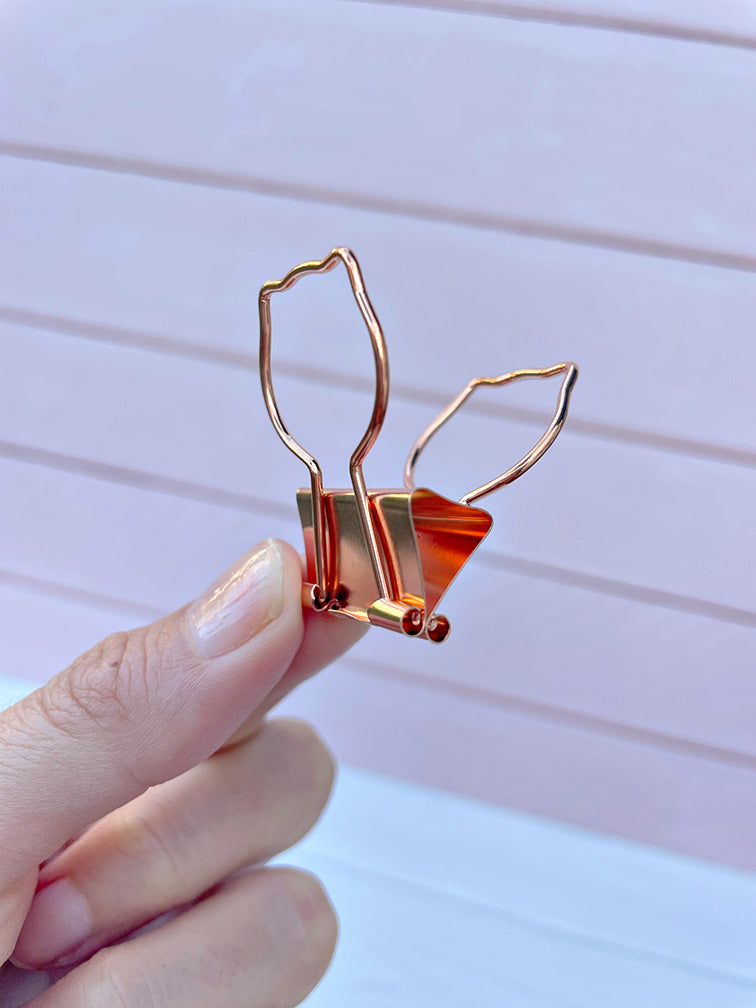 Doble Clips Rosa Oro x6