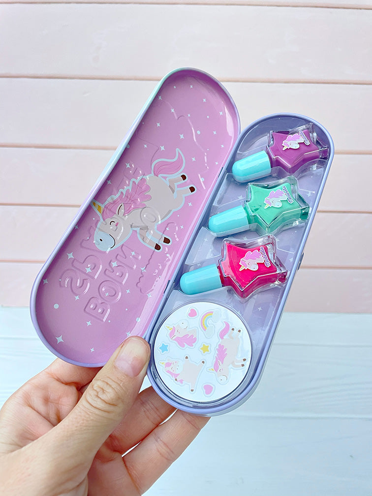 Latita con Esmaltes y Stickers para Uñas