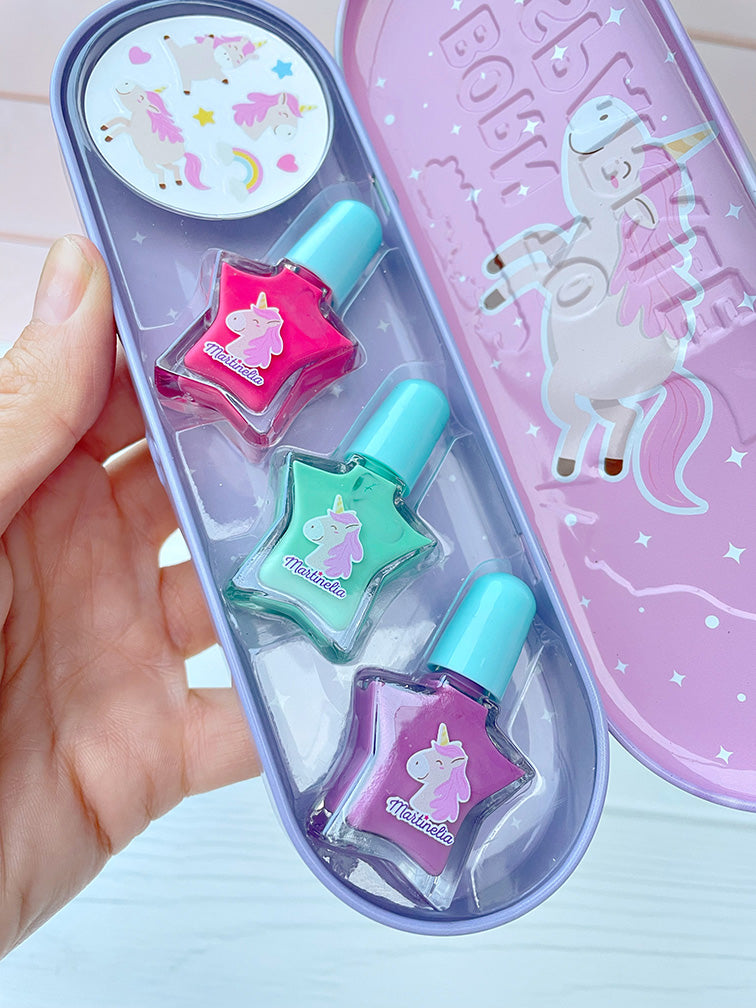 Latita con Esmaltes y Stickers para Uñas