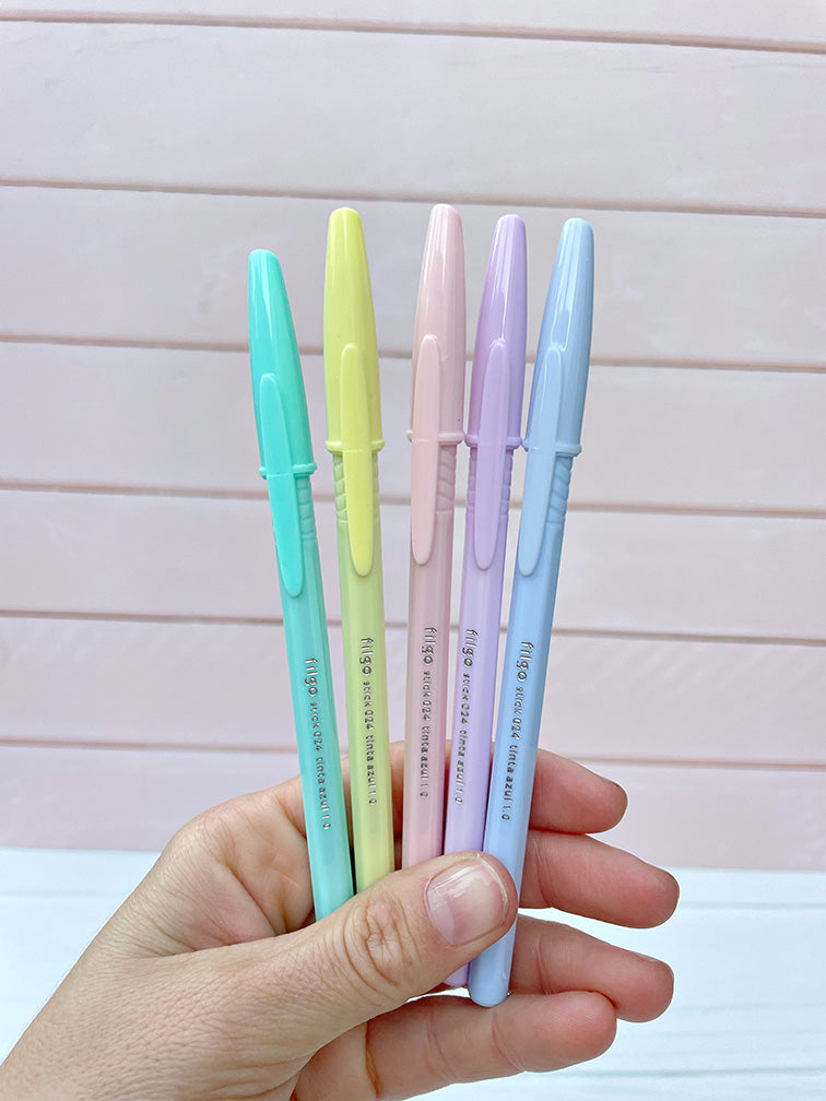 Promo de 5 Lapiceras Filgo Stick Pastel Tita Azul