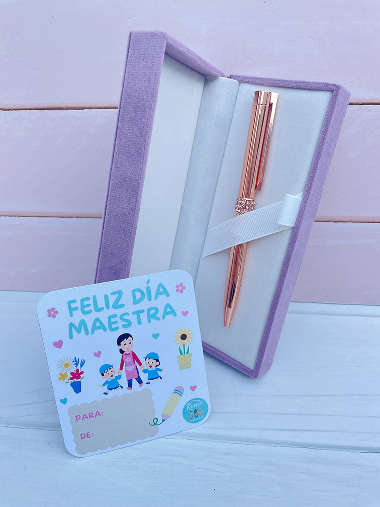 Lapicera en Cajita + Tarjetita Feliz Día