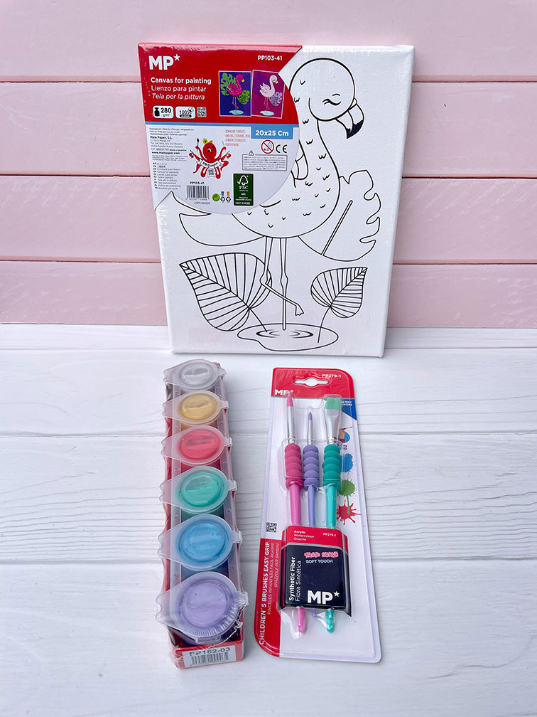 Set de Bastidor con Diseño + Pinturas + Pinceles