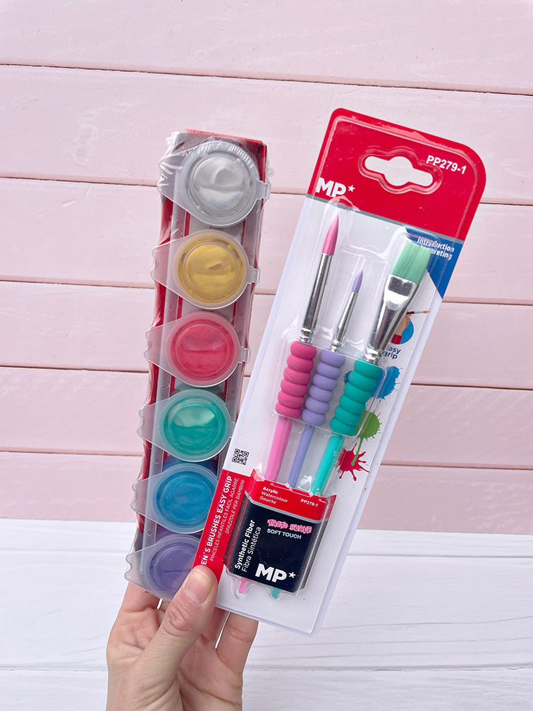 Set de Bastidor con Diseño + Pinturas + Pinceles