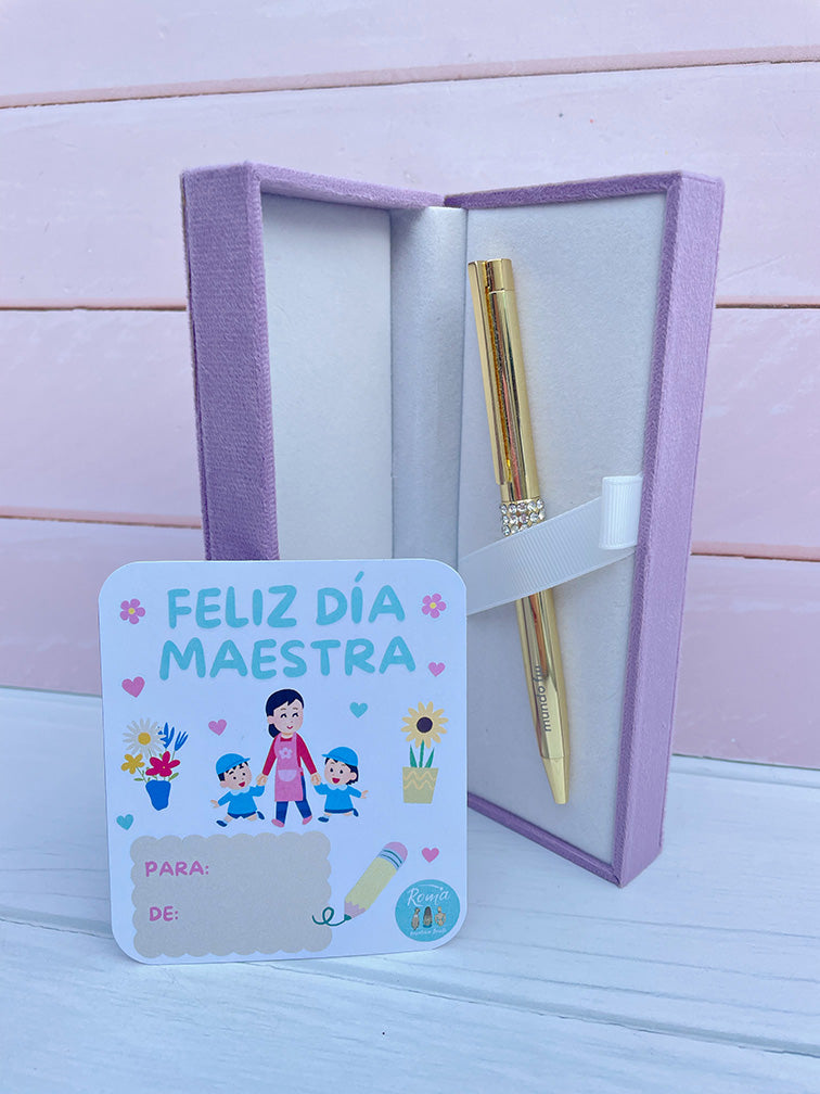Lapicera en Cajita + Tarjetita Feliz Día