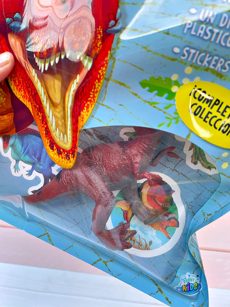 Set Dino con Juguete + Librito + Stickers