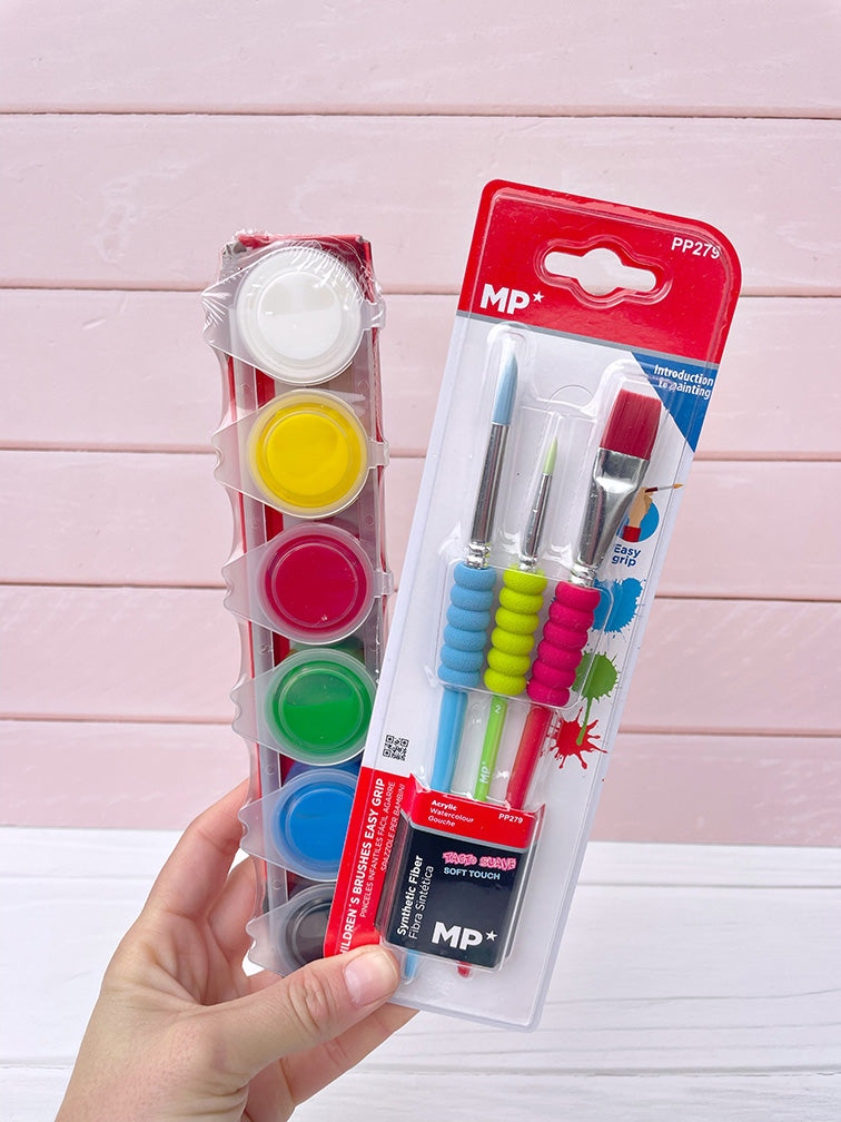 Set de Bastidor con Diseño + Pinturas + Pinceles