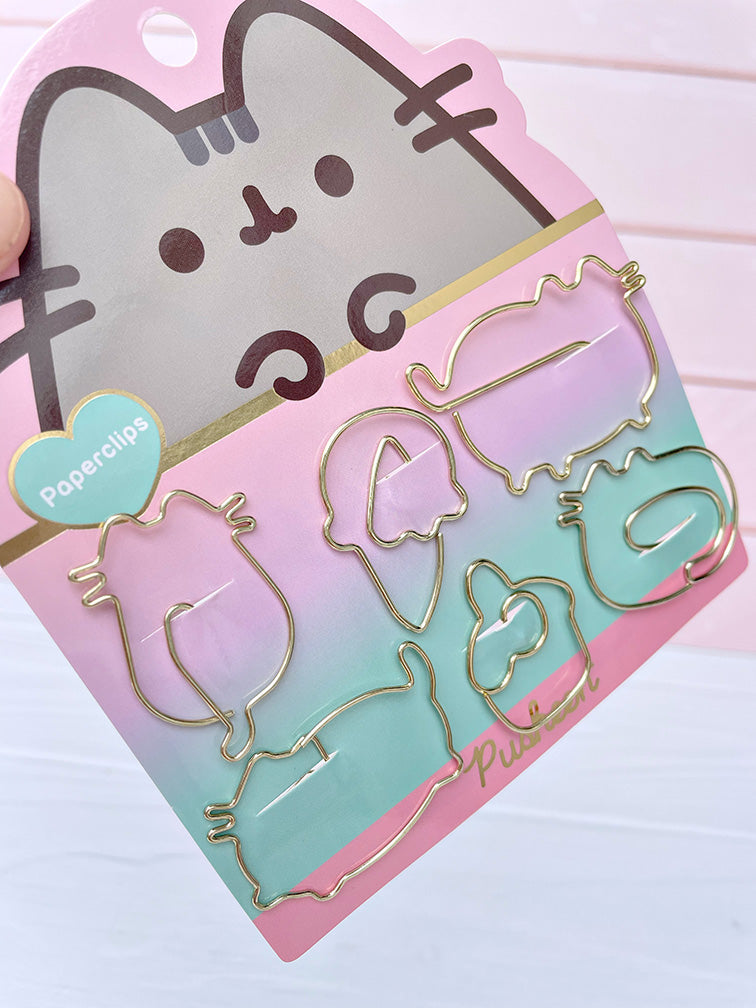 Clips Metálicos con Formitas Pusheen
