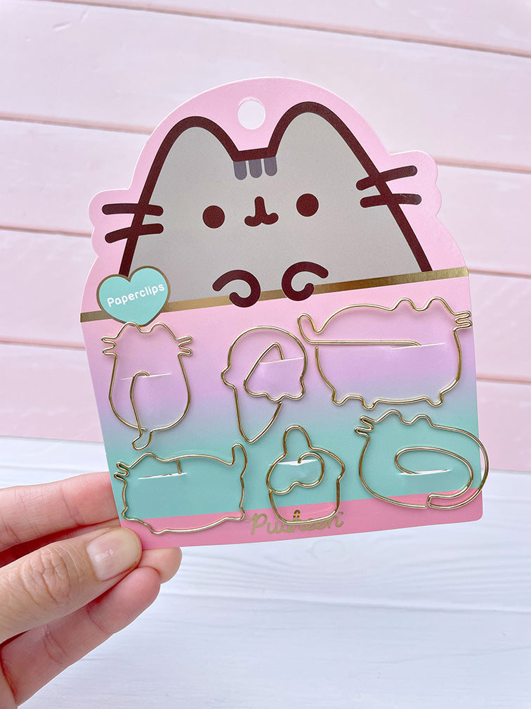 Clips Metálicos con Formitas Pusheen