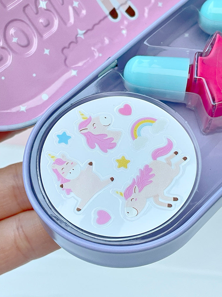 Latita con Esmaltes y Stickers para Uñas