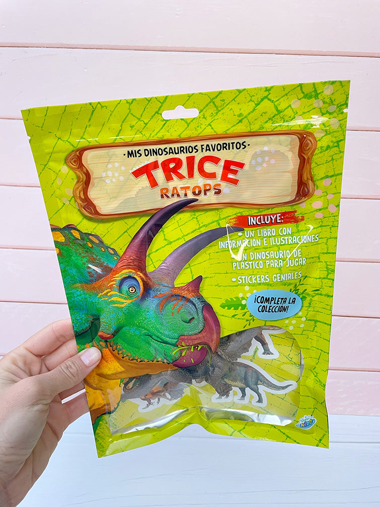Set Dino con Juguete + Librito + Stickers