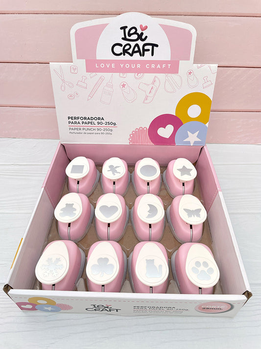 Caja con 12 Perforadoras con Formitas de 2,5 cm Ibi Craft