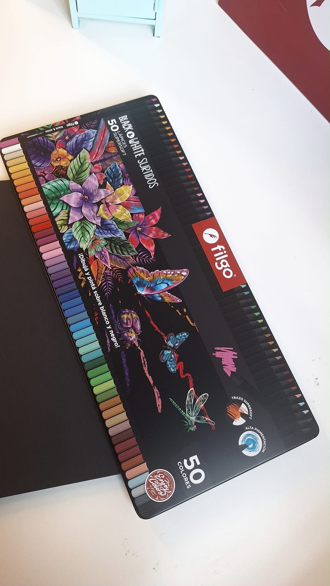 Lata de 50 Lápices de Colores Super Soft Filgo