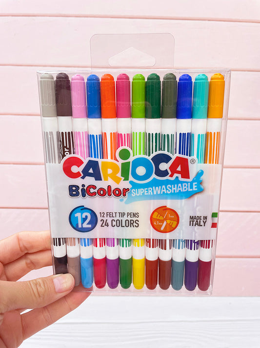 Marcadores Carioca BiColor x12 (24 colores)