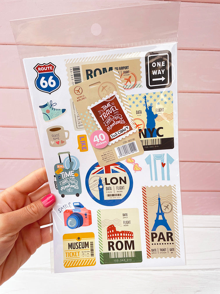 Set de 40 Stickers "Travel" Ibi Craft