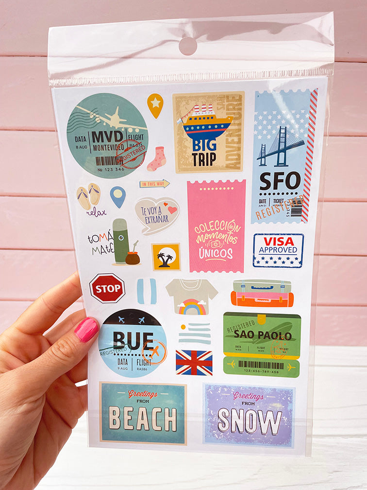 Set de 40 Stickers "Travel" Ibi Craft