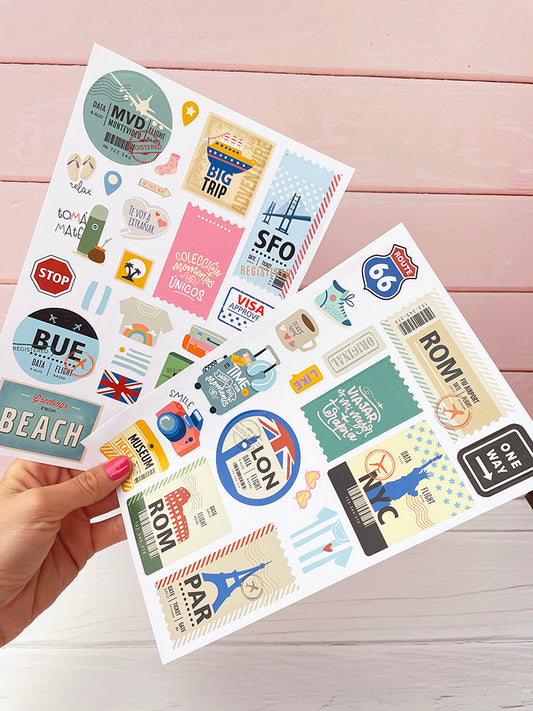 Set de 40 Stickers "Travel" Ibi Craft