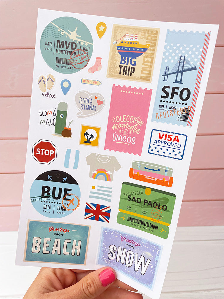 Set de 40 Stickers "Travel" Ibi Craft