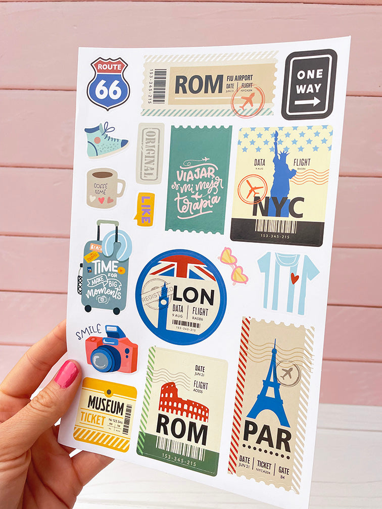 Set de 40 Stickers "Travel" Ibi Craft