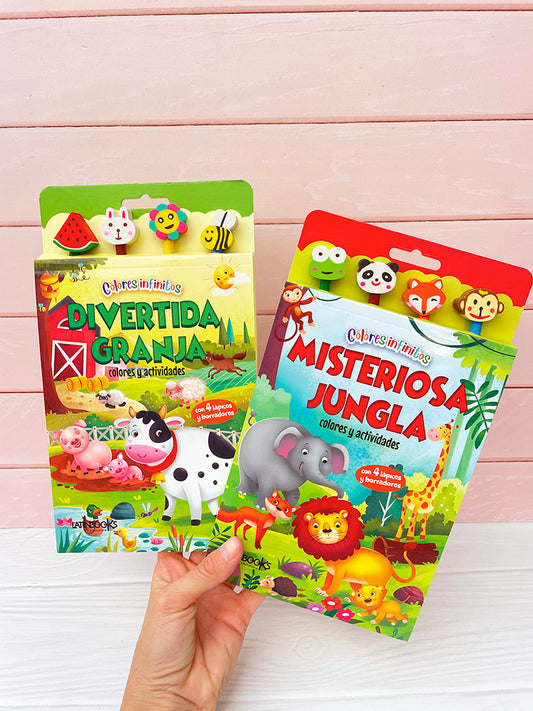 Libros para Pintar + Actividades con Colores y Gomas