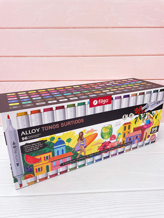 96 Marcadores Filgo Alloy Doble Punta