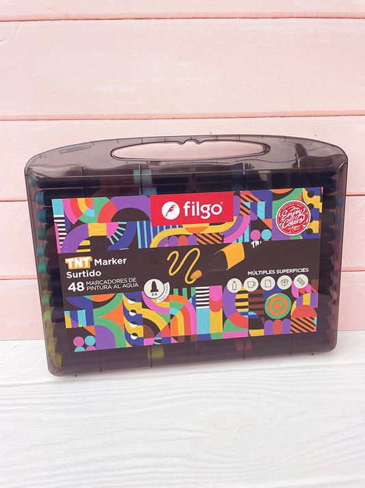 Valijita con 48 Marcadores Filgo Múltiples Suerficies