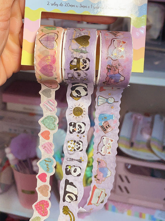 Washi Tape Ondeada Tonos Púrpura x3 Brw