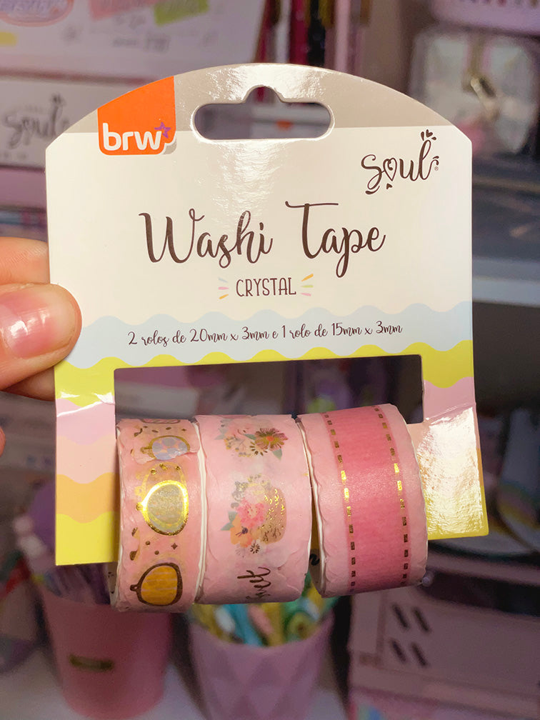 Washi Tape Ondeada Tonos Rosa x3 Brw