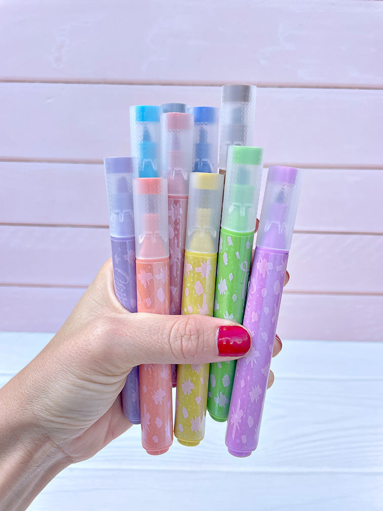 Resaltadores Glitter Mooving x10