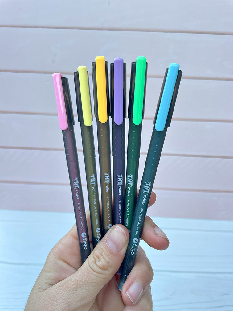 Lapiceras TNT Roller Filgo Colores Pasteles x6