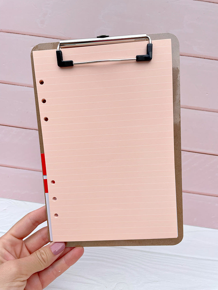 Tablita de Madera A5 con Clip + Set de Hojas