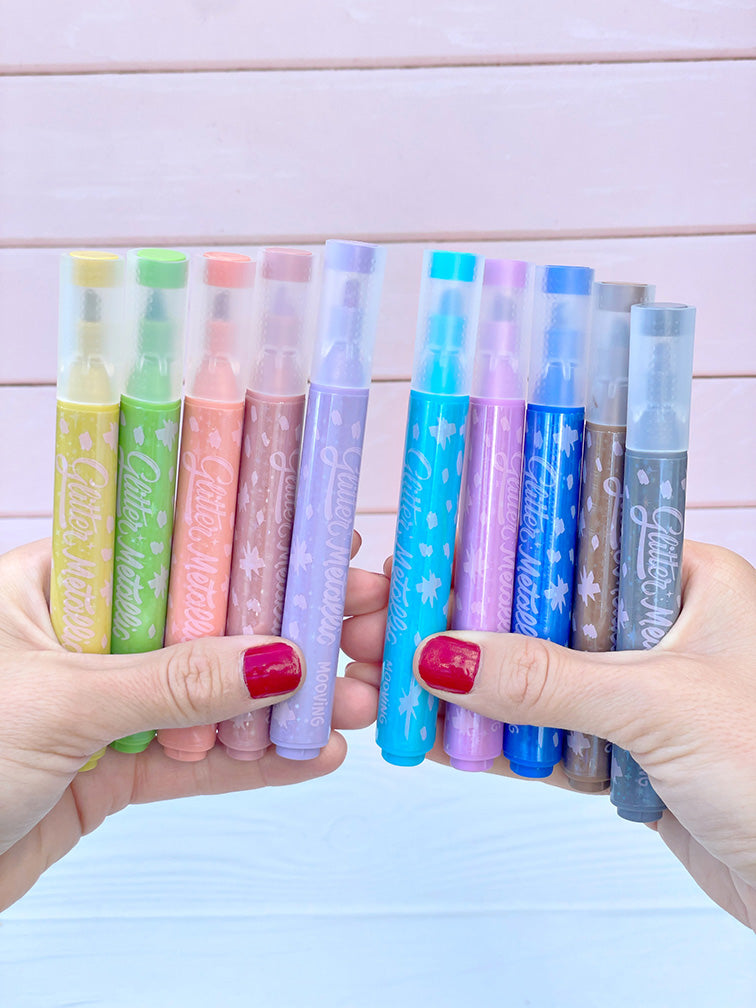 Resaltadores Glitter Mooving x10