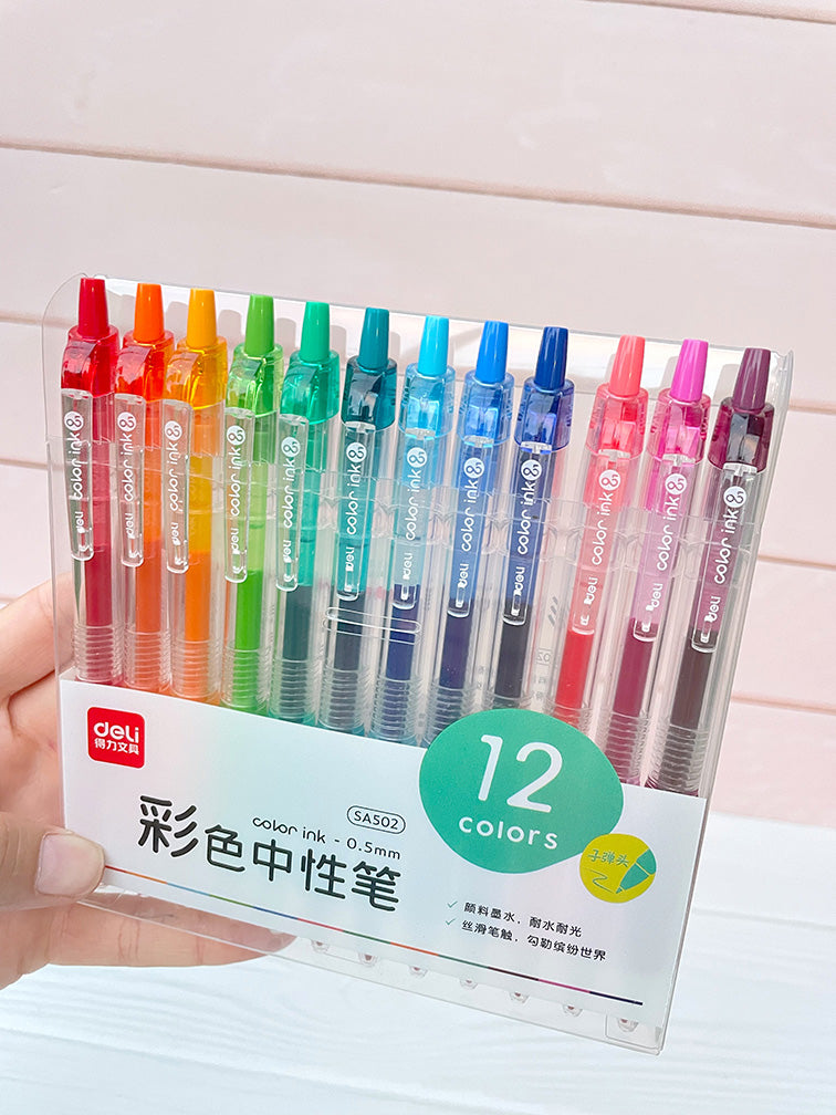 Lapiceras en gel x12 Colores 0.5 mm