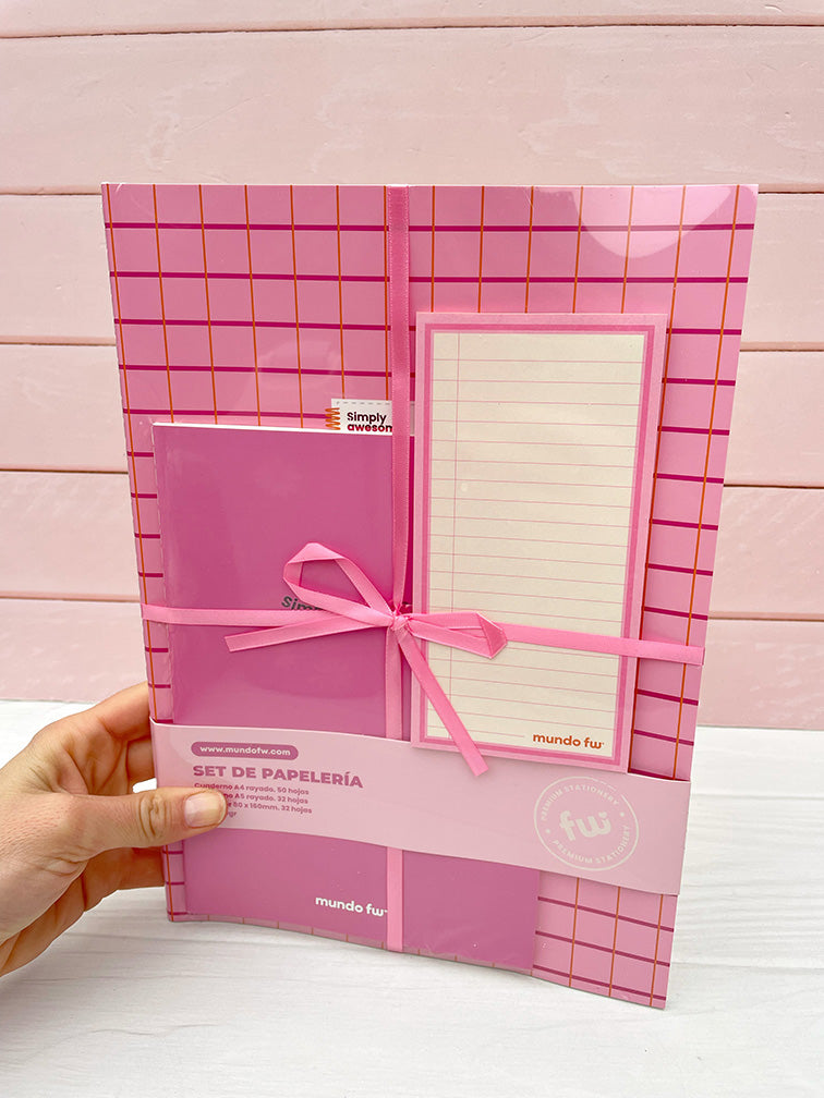 Set de Cuaderno + Libreta + Block Fw
