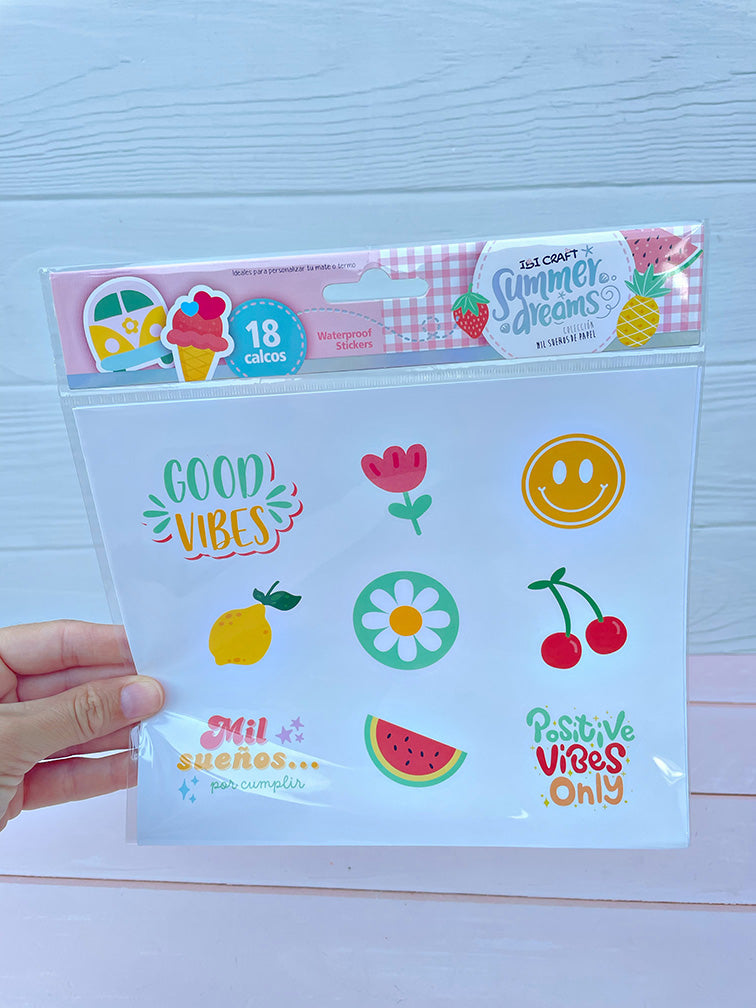 Set de 18 Stickers "Summer" Ibi Craft