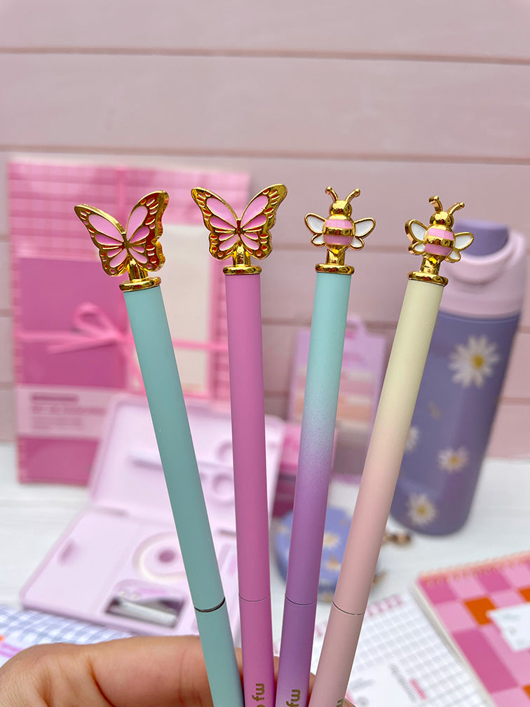 Lapiceras Metálicas Mariposas y Abejitas Fw