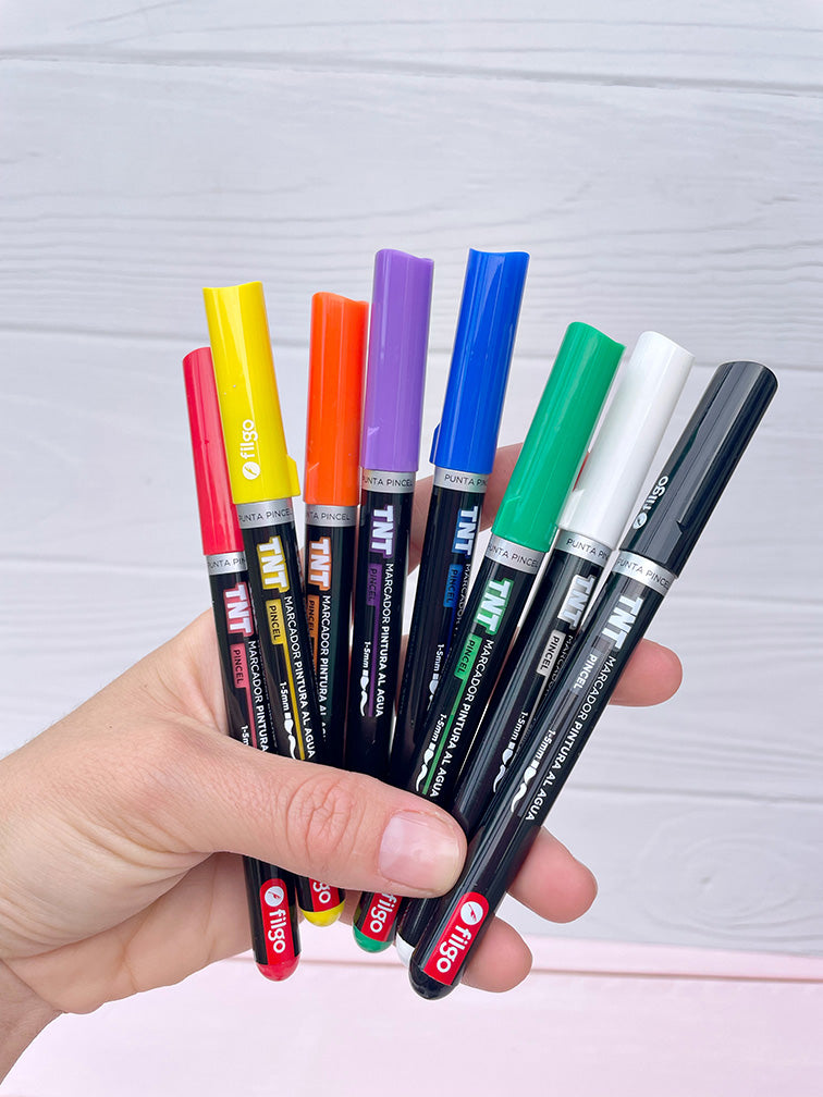 Marcadores Acrílicos Pincel Múltiples Superficies Filgo x8