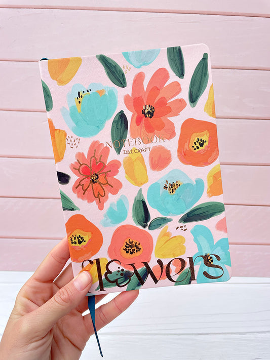 Cuadernito Ecocuero Flowers Ibi Craft