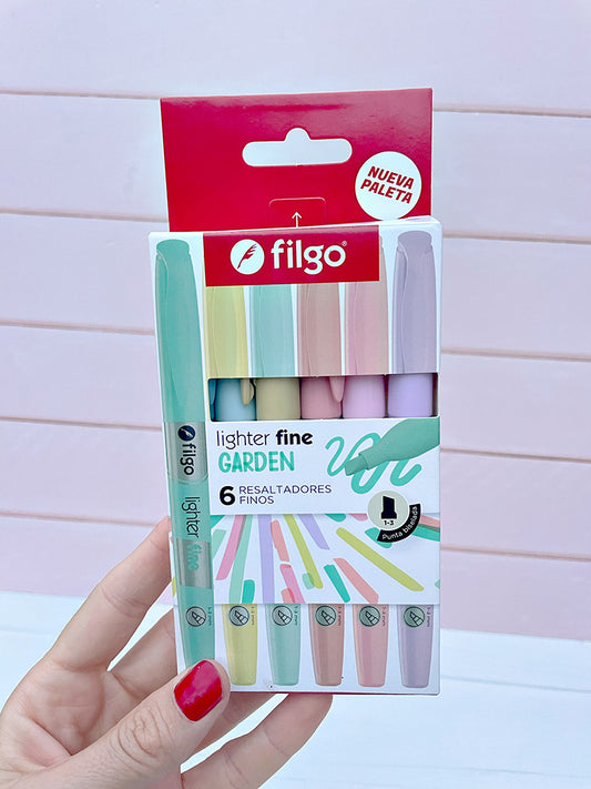 Resaltadores finos "Garden" Filgo x6