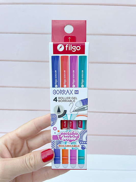 Lapiceras Borrables Filgo de Colores x4