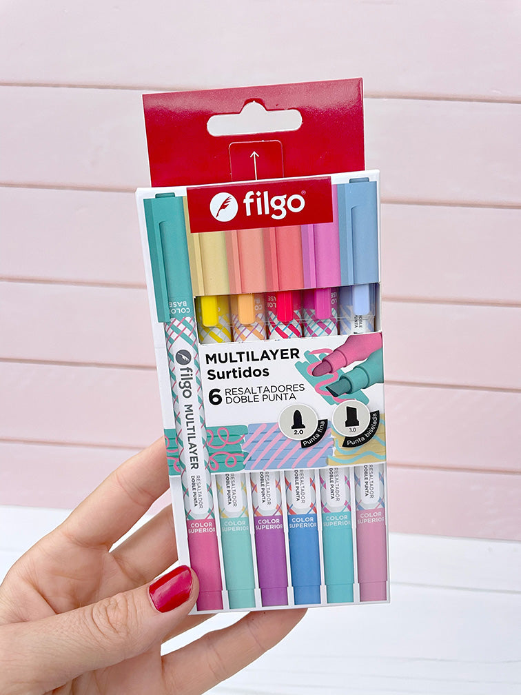 Resaltadores Doble Punta de Superposición x6