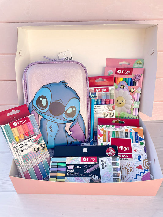 Cajita Stitch Navidad Cartu Comleta