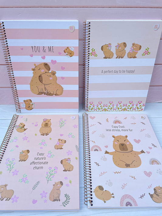 Cuadernola Capibara Con Rulo 160 Hojas