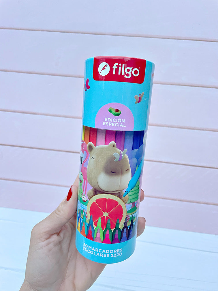 20 Marcadores finos Filgo en tubo