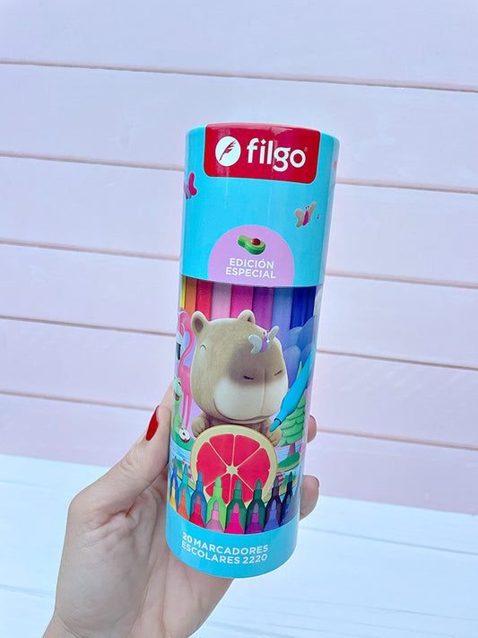 20 Marcadores finos Filgo en tubo